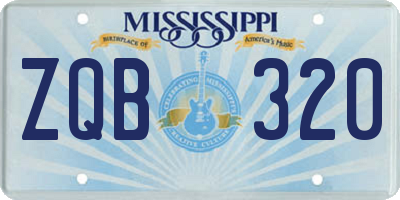 MS license plate ZQB320