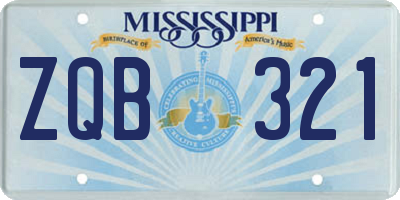 MS license plate ZQB321