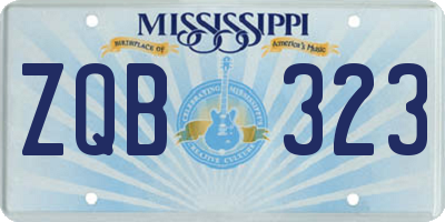 MS license plate ZQB323