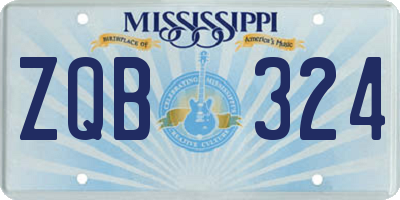 MS license plate ZQB324