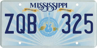 MS license plate ZQB325