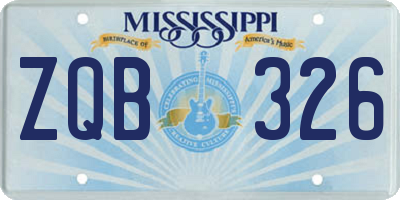 MS license plate ZQB326
