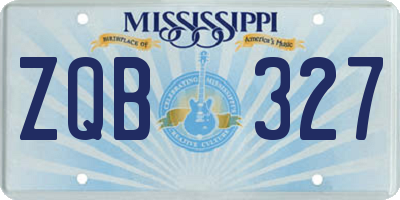 MS license plate ZQB327