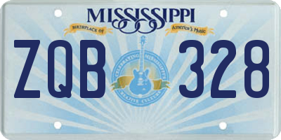 MS license plate ZQB328