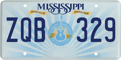 MS license plate ZQB329