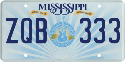 MS license plate ZQB333