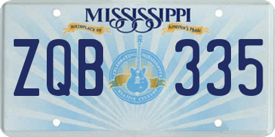 MS license plate ZQB335