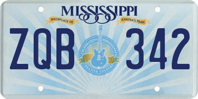 MS license plate ZQB342