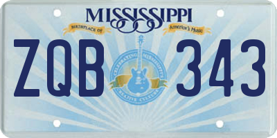 MS license plate ZQB343
