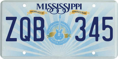 MS license plate ZQB345