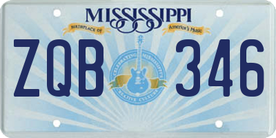 MS license plate ZQB346