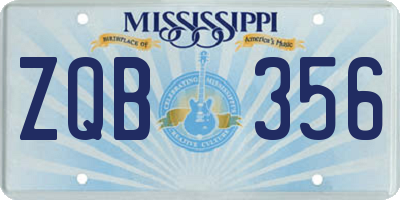 MS license plate ZQB356