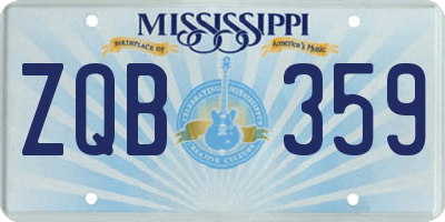 MS license plate ZQB359