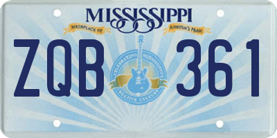 MS license plate ZQB361