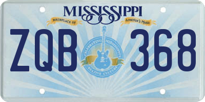 MS license plate ZQB368