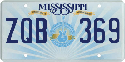 MS license plate ZQB369
