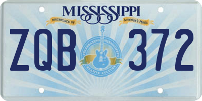MS license plate ZQB372