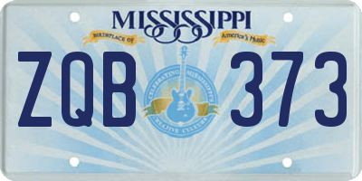 MS license plate ZQB373
