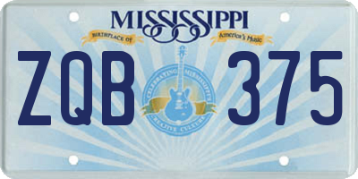 MS license plate ZQB375