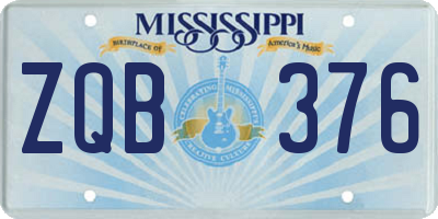 MS license plate ZQB376