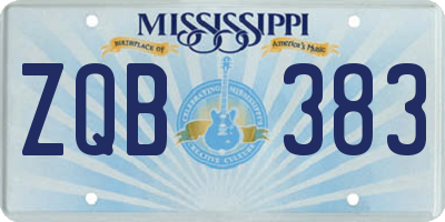 MS license plate ZQB383