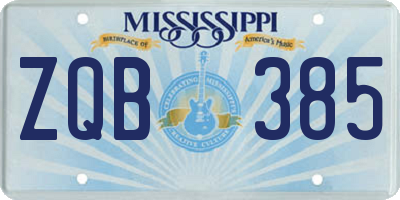 MS license plate ZQB385