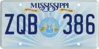 MS license plate ZQB386