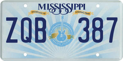 MS license plate ZQB387