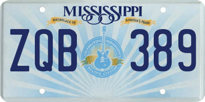 MS license plate ZQB389