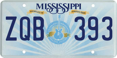 MS license plate ZQB393