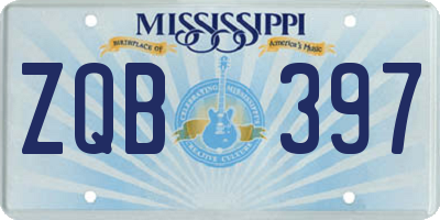 MS license plate ZQB397