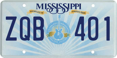 MS license plate ZQB401