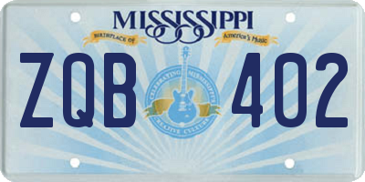 MS license plate ZQB402
