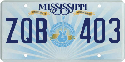 MS license plate ZQB403
