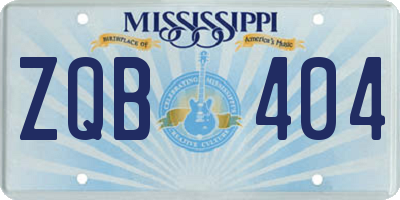 MS license plate ZQB404