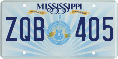 MS license plate ZQB405
