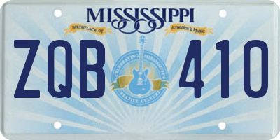 MS license plate ZQB410