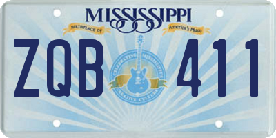 MS license plate ZQB411