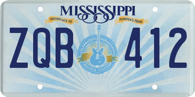 MS license plate ZQB412