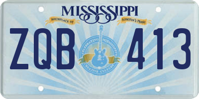 MS license plate ZQB413
