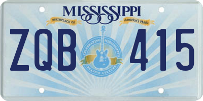 MS license plate ZQB415