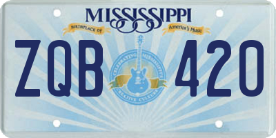 MS license plate ZQB420