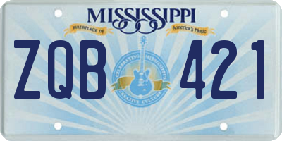 MS license plate ZQB421