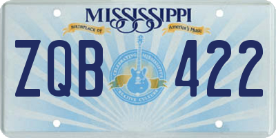 MS license plate ZQB422