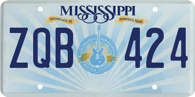 MS license plate ZQB424