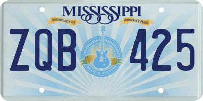 MS license plate ZQB425