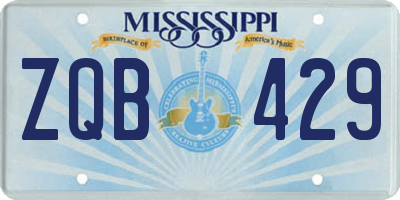 MS license plate ZQB429