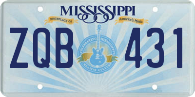 MS license plate ZQB431