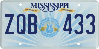 MS license plate ZQB433
