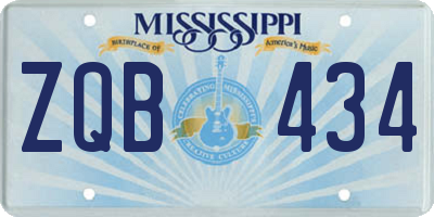 MS license plate ZQB434
